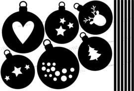 Raamsticker Kerstballen 1