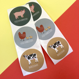 Sticker Feestbeesten (6 stuks)