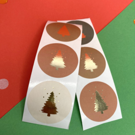 Stickers Kerstboom - goud