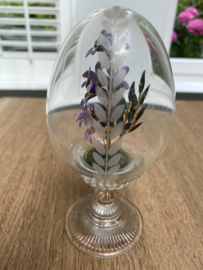 Franklin Mint glas ei met parel bloemen