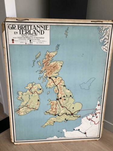 Antieke landkaart Groot Brittannie en Ierland: