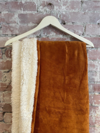 Fleece plaid leather brown