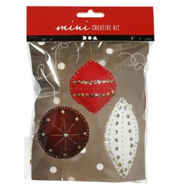 Mini creative kit kerstballen van vilt