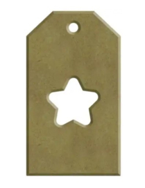 MDF label ster 4x7cm