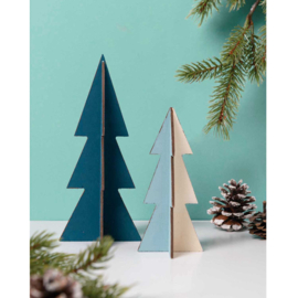2 houten bomen 3d