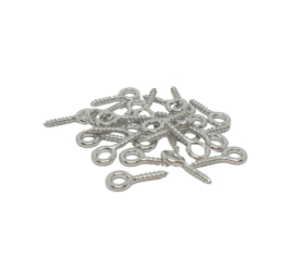 Schroefoogjes 4mm zilverkleur 25st