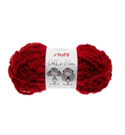 Bouclé garen poppenhaar rood