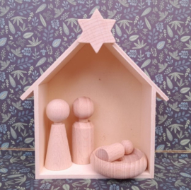 Houten huisje 12,5 x 4,5 x 13cm