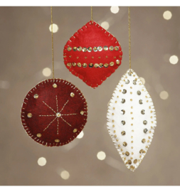 Mini creative kit kerstballen van vilt