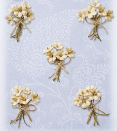 Miniatuur bloemetjes ecru