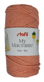 Macramé touw peach 100gr/90mtr.