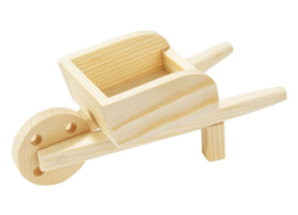 Houten kruiwagen 12x5x5.5cm