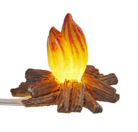 Miniatuur kampvuur met licht