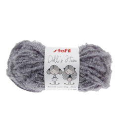 Bouclé garen poppenhaar grijs
