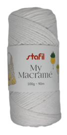 Macramé touw white 100gr/90mtr.