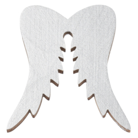 Houten vleugels zilver 3st 5cm