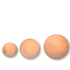 Houten bal 30mm platte onderkant
