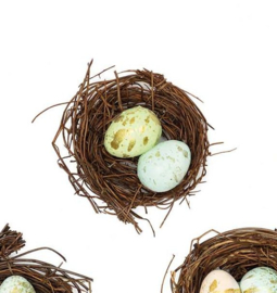 Vogelnestje met eitjes 6cm.