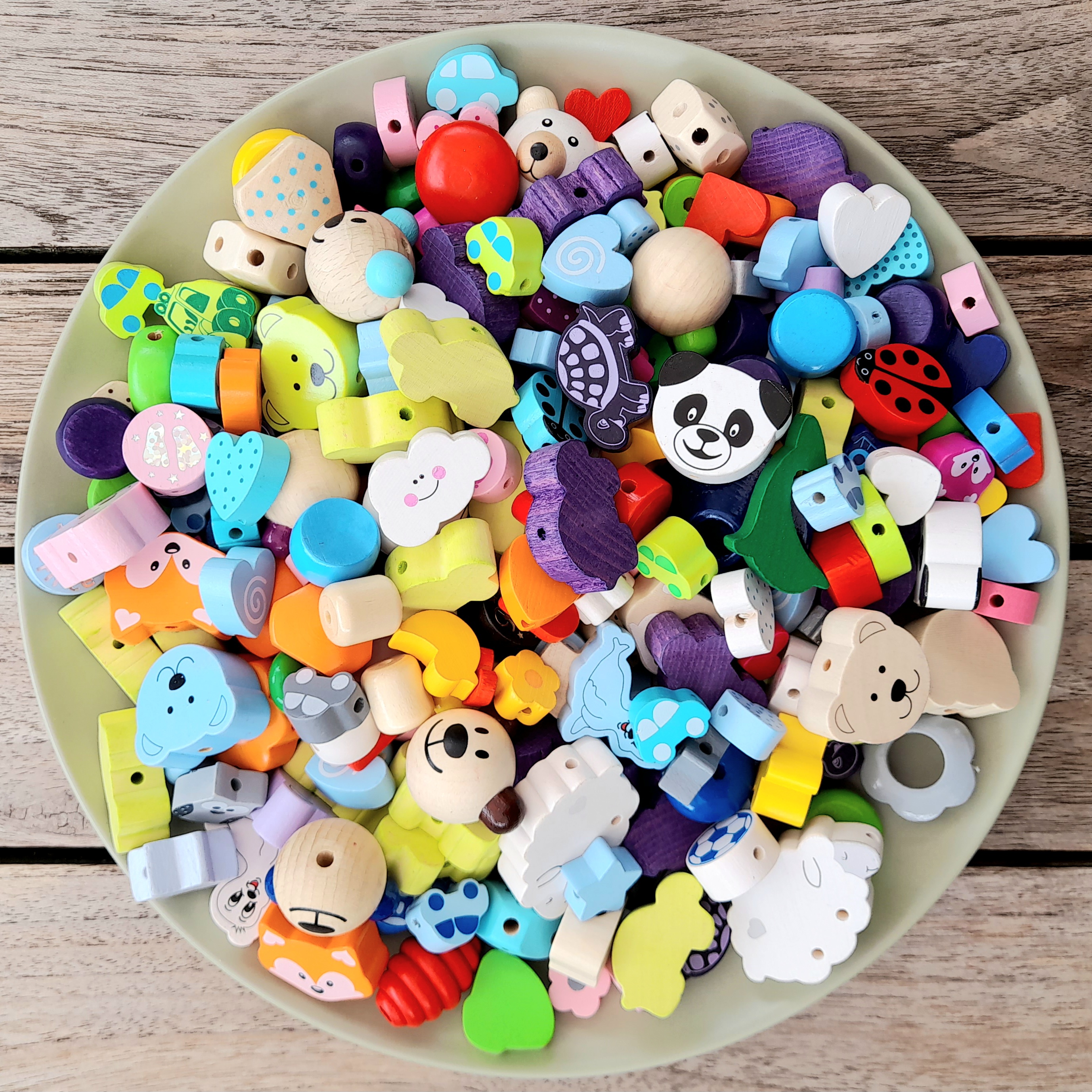 Houten kralenmix 1