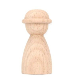 Kegelpoppetje met hoed