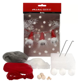 Mini creative kit kerstkabouters aan een touw