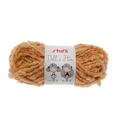 Bouclé garen poppenhaar beige