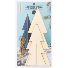 2 houten bomen 3d