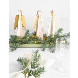 Set van 2 houten engelen