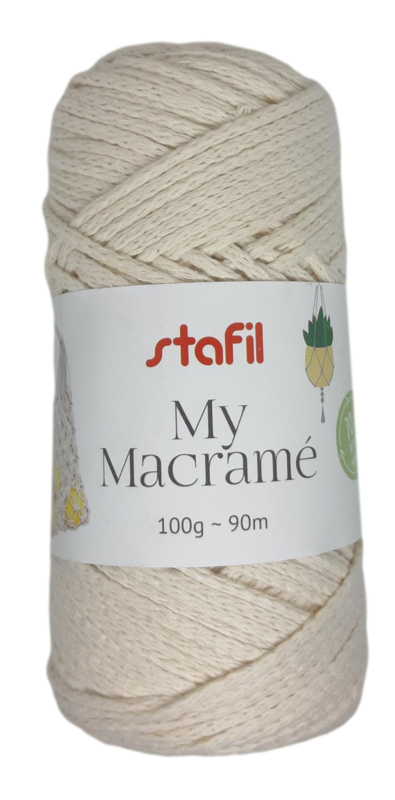 Macramé touw cream 100gr/90mtr