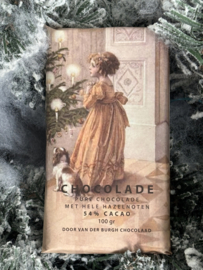 Hemelse pure chocolade met hele hazelnoten kerst editie