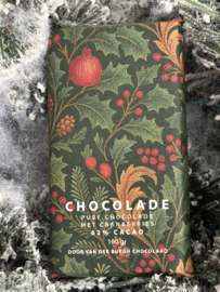 Hemelse pure chocolade met cranberry's kerst editie