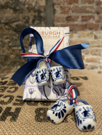 Hemels duo pakket Delfts blauw met gestrikte klompjes