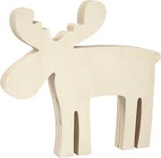 Houten eland 15 x 14 cm x 16 mm