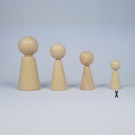 Houten pegdoll taps met nekje 35 x 14 mm