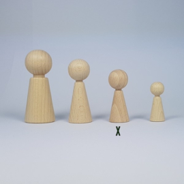 Houten pegdoll taps met nekje 50 x 20 mm