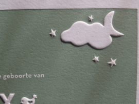 Grijsgroen letterpress