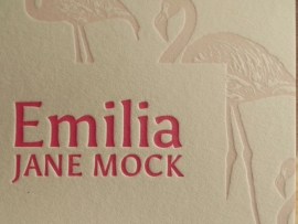 Letterpress flamingo