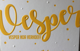 Sterren letterpress met preeg