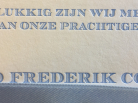 Letterpress met preeg en vlinderstrikje