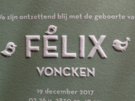 Grijsgroen letterpress