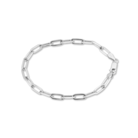 Melano Ornaments - Diamond Paperclip armband Zilver