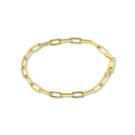 Melano Ornaments - Diamond Paperclip armband Goldplated