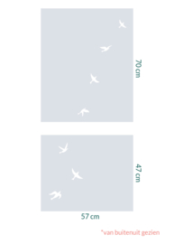 raamfolie op maat • Vrije vogels • 2 stuks