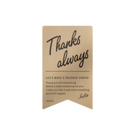 Midori Gift Sticker - “Thanks Always” Gold