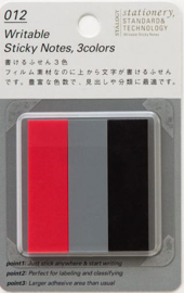 Stalogy Writable Sticky Notes, 15 x 50 mm, Set D (Pink, Grey, Black)