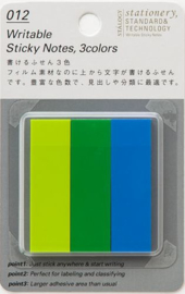 Stalogy Writable Sticky Notes, 15 x 50 mm, Set B (Lime, Green, Blue)