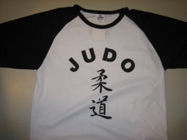 Judo Shirt wit / zwart maat 128
