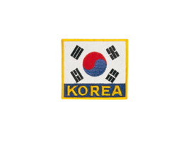 Opnaaiembleem Korea 8x8cm