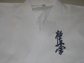 Borduring Kyokushinkai teken in blauw