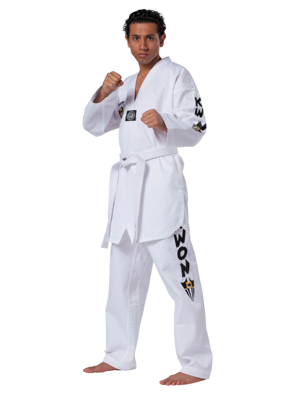 Kwon Taekwondo Pak Dobok Starfighter Witte V Hals Taekwondopakken Budofactory